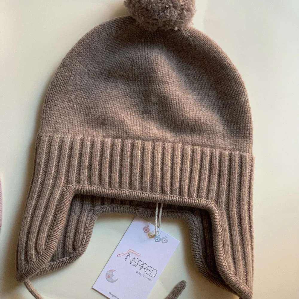 100% merino wool set hat mittens for baby toddler boy . Organic wool